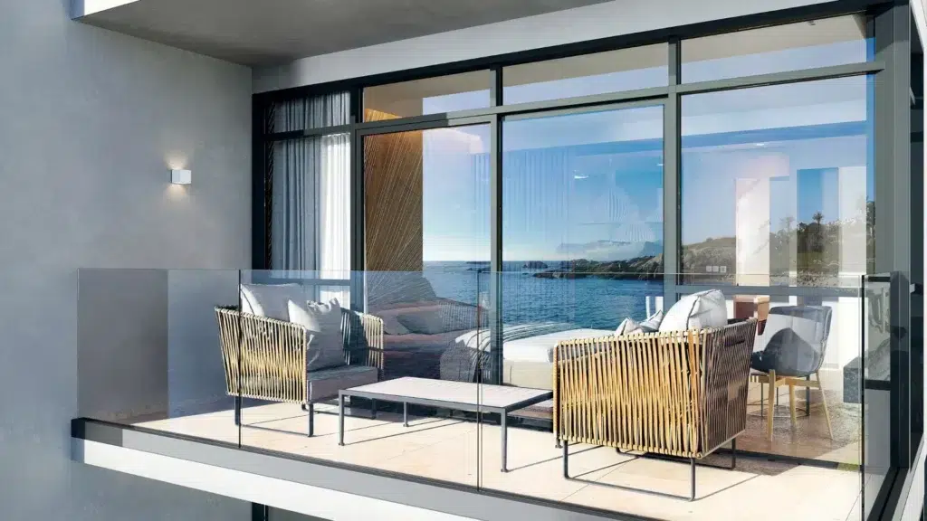 Terrasse avec vue lagon Aqua Resort Sint Maarten